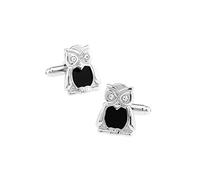 Gemelli per camicia, smoking gemelli e borchie in ottone nero gufo per camicie da smoking business 19 x 15 mm, Ottone, acciaio inossidabile, Nessuna pietra preziosa
