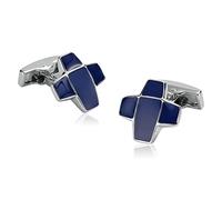 Gemelli per papà dalla sposa, gemelli blu reale per camicia da uomo in acciaio inox croce regali di nozze per lo sposo 1,8 x 1,8 cm, Acciaio inossidabile, Nessuna pietra preziosa