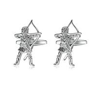 Gemelli per polsini a bottone, gemelli da uomo in acciaio inossidabile argento con freccia arciere set per cena di Natale 2,8 x 1,6 cm