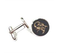 Gemelli per polsini camicia, Angelo Gemelli Classico Fluttuante Flusso Di Particelle Fortuna Regalo Amico, Dodici Segni Zodiacali Versatili, Fibbia Da Polsino Personalizzata, Accessorio Per Camicia Re