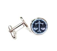 Gemelli per polsini camicia, Bilancia Bilancia Simbolo Stella Elegante Entanglement Quantistico, Bilancia Dodici Segni Zodiacali, Fibbia Per Polsino, Accessorio Per Camicia Regalo Per Contabile Capo A