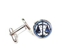Gemelli per polsini camicia, Bilancia Tecnologia Scultura In Rilievo Dello Spazio Profondo, Bilancia Dodici Segni Zodiacali, Fibbia Per Polsino, Accessorio Per Camicia Regalo Per Contabile Capo Affari