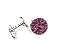Gemelli per polsini camicia, Bussola Con Tema Natale Dei Pesci, Universo Cyber Neon, Regalo Portafortuna, Dodici Segni Zodiacali Dei Pesci, Fibbia Per Polsino Personalizzata, Accessorio Per Camici