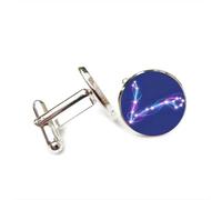 Gemelli per polsini camicia, Carta Astrale Della Letteratura Dei Pesci, Regalo Per Amici Cyber Neon Luck, Dodici Segni Zodiacali Dei Pesci, Fibbia Per Polsino Personalizzata, Accessorio Per Camici