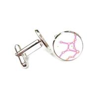 Gemelli per polsini camicia, Cartone Animato Semplice Totem Stella Design Artistico Cyber Neon, Vergine Dodici Segni Zodiacali, Fibbia Per Bracciale Portafortuna Personalizzata, Accessorio Per Cam