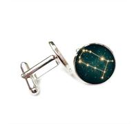 Gemelli per polsini camicia, Chip Gemelli Cyber Circuito Stampato Regalo Fortuna Amico, Dodici Segni Zodiacali Versatili, Fibbia Da Polso Personalizzata, Accessorio Per Camicia Regalo Per Padre Ma