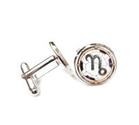 Gemelli per polsini camicia, Corno Di Capra, Universo Stellato, Struttura In Lega A Rilievo, Segni Zodiacali Futuristi Dell'Ariete, Fibbia Per Polsino, Accessorio Per Camicia, Regalo Per Contabile, Ca