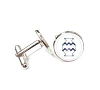 Gemelli per polsini camicia, Design Della Bottiglia Stella Nebulosa Splendente Topologia Stellare, Acquario Dodici Segni Zodiacali, Fibbia Personalizzata Per Polsino, Accessorio Per Camicia Regalo Per