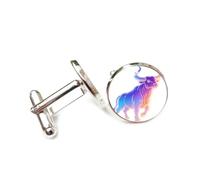 Gemelli per polsini camicia, Elegante Totem Di Bestiame, Diffrazione Spettrale A Dispersione, Toro, Dodici Segni Zodiacali, Fibbia Portafortuna Personalizzata, Accessorio Per Camicia, Regalo Per Conta