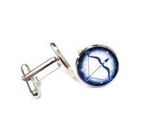 Gemelli per polsini camicia, Freccia Universo Nebulosa Entanglement Quantistico, Sagittario Dodici Segni Zodiacali, Fibbia Per Polsino Personalizzata, Accessorio Per Camicia Regalo Per Contabile Capo