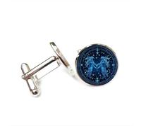 Gemelli per polsini camicia, Gemelli Angelo Scienza Difetto Arte Prega Fortuna Regalo Amico, Dodici Segni Zodiacali Versatili, Fibbia Per Polsino Personalizzata, Accessorio Per Camicia Regalo Per Padr