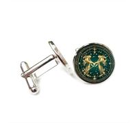 Gemelli per polsini camicia, Gemelli Angelo Universo Flusso Di Particelle Fortuna Regalo Amico, Dodici Segni Zodiacali Versatili, Fibbia Per Polsino Personalizzata, Accessorio Per Camicia Regalo Per P