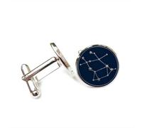 Gemelli per polsini camicia, Gemelli Argento Stella Mappa Texture Topologia Fortuna Regalo Amico, Versatile Dodici Segni Zodiacali, Fibbia Da Polsino Personalizzata, Accessorio Per Camicia Regalo Per