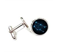 Gemelli per polsini camicia, Gemelli Bussola Magica Regalo Di Fortuna Per Amici Con Intreccio Quantistico, Dodici Segni Zodiacali Versatili, Fibbia Da Polso Personalizzata, Accessorio Per Camicia Rega