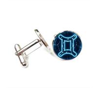 Gemelli per polsini camicia, Gemelli Hacker Futuro Cyber Neon Portafortuna Amico Regalo, Dodici Segni Zodiacali Versatili, Fibbia Da Polso Personalizzata, Accessorio Per Camicia Regalo Per Padre M