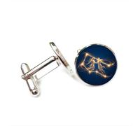 Gemelli per polsini camicia, Gemelli Personaggi Dinamico Flusso Di Particelle Fortuna Regalo Amico, Dodici Segni Zodiacali Versatili, Fibbia Da Polso Personalizzata, Accessorio Per Camicia Regalo Per