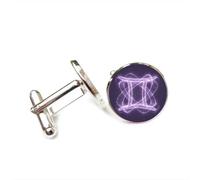 Gemelli per polsini camicia, Gemelli Simbolo Texture Quantum Entanglement Fortuna Amico Regalo, Versatile Dodici Segni Zodiacali, Fibbia Da Polso Personalizzata, Accessorio Per Camicia Regalo Per Padr