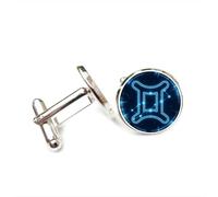 Gemelli per polsini camicia, Gemelli Stella Digitale Futuro Cyber Neon Fortuna Amico Regalo, Versatile Dodici Segni Zodiacali, Fibbia Per Polsino Personalizzata, Accessorio Per Camicia Regalo Per