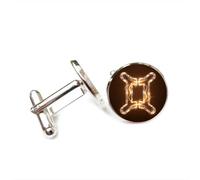 Gemelli per polsini camicia, Gemini Magico Regalo Per Amico Con Arco Elettrico Di Cristallo Portafortuna, Dodici Segni Zodiacali Versatili, Fibbia Per Polsino Personalizzata, Accessorio Per Camicia Re