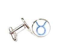 Gemelli per polsini camicia, Incontro Tra Il Toro E La Stella Della Nebulosa Cosmica, Intreccio Quantistico, Toro, Dodici Segni Zodiacali, Fibbia Portafortuna Personalizzata, Accessorio Per Camicia, R