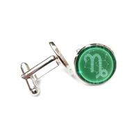 Gemelli per polsini camicia, Linea Di Scansione Con Proiezione Olografica, Dodici Segni Zodiacali Unici Dell'Ariete, Fibbia Personalizzata Per Polsino, Accessorio Scintillante Per Camicia, Regalo Per