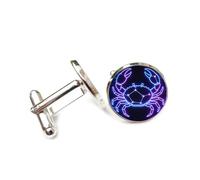 Gemelli per polsini camicia, Linea Unica Di Stelle Di Granchio, Universo Tecnologico Cyber Neon, Dodici Segni Zodiacali Del Cancro, Fibbia Per Polsino, Accessorio Per Camicia, Regalo Per Contabile