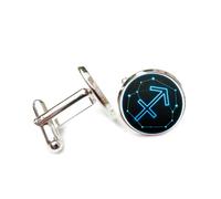 Gemelli per polsini camicia, Moda Simbolo Freccia Cava Stella Cyber Neon, Sagittario Dodici Segni Zodiacali, Fibbia Per Polsino Personalizzata, Accessorio Per Camicia Regalo Per Contabile Capo Aff