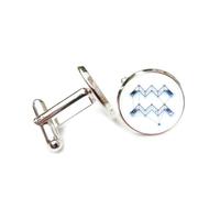 Gemelli per polsini camicia, Motivo A Stella Blu, Topologia Della Stella Nebulosa, Dodici Segni Zodiacali Dell'Acquario, Fibbia Personalizzata Per Polsino, Accessorio Per Camicia, Regalo Per Contabile