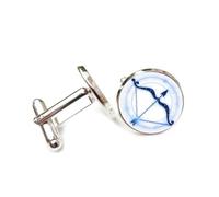 Gemelli per polsini camicia, Nebulosa Freccia Stellare Entanglement Quantistico, Sagittario Dodici Segni Zodiacali, Fibbia Per Polsino Personalizzata, Accessorio Per Camicia Regalo Per Contabile Capo