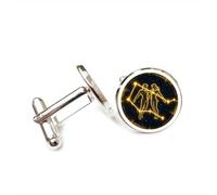 Gemelli per polsini camicia, Personaggi Gemelli Magici Cyber Neon Regalo Per Amico Fortunato, Dodici Segni Zodiacali Versatili, Fibbia Per Polsino Personalizzata, Accessorio Per Camicia Regalo Per