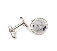 Gemelli per polsini camicia, Scultura A Rilievo Elegante Con Totem Dello Spazio Bianco, Sagittario, Dodici Segni Zodiacali, Fibbia Per Polsino Personalizzata, Accessorio Per Camicia, Regalo Per Contab