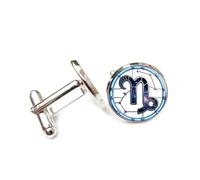 Gemelli per polsini camicia, Scultura In Rilievo Tridimensionale Cava Con Simbolo Dello Spazio Profondo, Fibbia Per Polsino Con Dodici Segni Zodiacali Del Capricorno, Accessorio Per Camicia, Regalo Pe