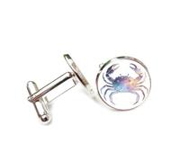 Gemelli per polsini camicia, Semplice Motivo A Granchio, Linea Di Stelle In Metallo, Mappa Topologica, Dodici Segni Zodiacali Del Cancro, Fibbia Per Polsino, Accessorio Per Camicia, Regalo Per Contabi