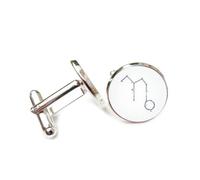 Gemelli per polsini camicia, Semplice Simbolo Dimensionale Splendente Nebulosa Stella Topologia, Capricorno Dodici Segni Zodiacali Fibbia Per Polsino, Accessorio Per Camicia Regalo Per Contabile Capo