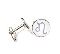 Gemelli per polsini camicia, Simbolo Astratto Del Leone Che Brilla Con Proiezione Olografica, Dodici Segni Zodiacali Del Leone, Fibbia Personalizzata Per Polsino, Accessorio Per Camicia, Regalo Per Co