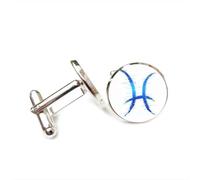 Gemelli per polsini camicia, Simbolo Dei Pesci, Arte Digitale, Regalo Per Il Miglior Amico, Pesci, Dodici Segni Zodiacali, Fibbia Per Polsino Personalizzata, Accessorio Per Camicia, Regalo Per Contabi
