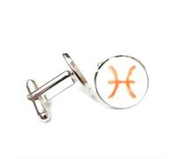 Gemelli per polsini camicia, Simbolo Dei Pesci Texture Diffrazione Spettrale Regalo Fortuna Amico, Pesci Dodici Zodiaco, Fibbia Per Polsino Personalizzata, Accessorio Per Camicia Regalo Per Contabile