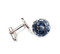 Gemelli per polsini camicia, Simbolo Del Granchio Punk, Scultura In Rilievo Blu Dello Spazio Profondo, Dodici Segni Zodiacali Del Cancro, Fibbia Per Polsino, Accessorio Per Camicia, Regalo Per Contabi