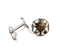 Gemelli per polsini camicia, Simbolo Del Toro, Ingranaggio, Totem Retrò, Valvola Corrosa, Steampunk, Toro, Dodici Segni Zodiacali, Fibbia Per Bracciale Portafortuna Personalizzata, Accessorio Per Cam