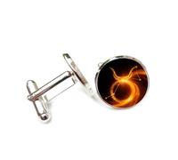 Gemelli per polsini camicia, Simbolo Del Toro, Totem, Design Dinamico A Stella, Flusso Di Particelle, Toro, Dodici Segni Zodiacali, Fibbia Per Bracciale Portafortuna Personalizzata, Accessorio Per Cam