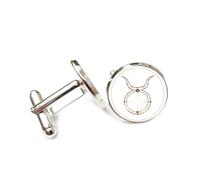 Gemelli per polsini camicia, Simbolo Fortunato Totem Striscia Dorata Metallo Stella Topologia, Toro Dodici Segni Zodiacali, Fibbia Per Bracciale Portafortuna Personalizzata, Accessorio Per Camicia Reg