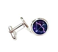 Gemelli per polsini camicia, Simbolo Freccia Moda Stella Spazio Cyber Neon, Sagittario Dodici Segni Zodiacali, Fibbia Per Polsino Personalizzata, Accessorio Per Camicia Regalo Per Contabile Capo A