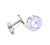 Gemelli per polsini camicia, Simbolo Freccia Totem Stella Spazio Cyber Neon, Sagittario Dodici Segni Zodiacali, Fibbia Per Polsino Personalizzata, Accessorio Per Camicia Regalo Per Contabile Capo