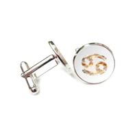 Gemelli per polsini camicia, Simbolo Fulmine Semplice Cristallo Energetico, Dodici Segni Zodiacali Del Cancro, Fibbia Per Polsino Personalizzata, Accessorio Per Camicia Regalo Per Contabile Capo Affar