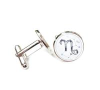 Gemelli per polsini camicia, Simbolo Metallico Dimensionale Brillante Nebulosa Stella Topologia, Capricorno Dodici Segni Zodiacali Fibbia Per Polsino, Accessorio Per Camicia Regalo Per Contabile Capo