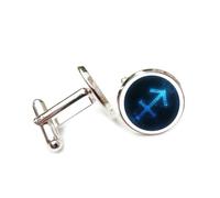 Gemelli per polsini camicia, Simbolo Stella Entanglement Quantistico, Sagittario Dodici Segni Zodiacali, Fibbia Per Polsino Personalizzata, Accessorio Per Camicia Regalo Per Contabile, Capo, Affari, M