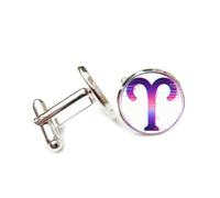 Gemelli per polsini camicia, Simbolo Tradizionale Dell'Ariete, Effetto Digitale, Dodici Segni Zodiacali Dell'Ariete, Fibbia Per Polsino, Accessorio Scintillante Per Camicia, Regalo Per Contabile, Capo