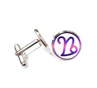 Gemelli per polsini camicia, Simbolo Viola Unico, Effetto Digitale Difetto Artistico, Dodici Segni Zodiacali Dell'Ariete, Fibbia Per Polsino, Accessorio Scintillante Per Camicia, Regalo Per Contabile,