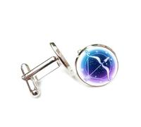 Gemelli per polsini camicia, Stella A Fiocco Gradiente Diffrazione Spettrale, Sagittario Dodici Segni Zodiacali, Fibbia Per Polsino Personalizzata, Accessorio Per Camicia Regalo Per Contabile Capo Aff