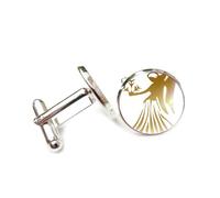 Gemelli per polsini camicia, Totem Ala D'Angelo Vergine Diffrazione Spettrale Portafortuna Regalo Amico, Vergine Dodici Segni Zodiacali, Fibbia Per Polsino Personalizzata, Accessorio Per Camicia Regal